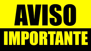 AVISO IMPORTANTE